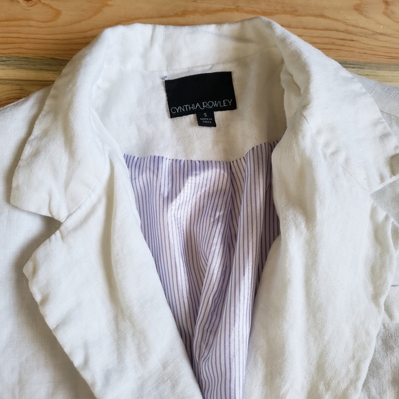 Cynthia Rowley White Linen Blazer - Picture 2 of 5